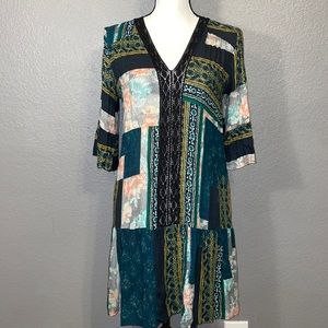 Anthropologie Maeve Patchwork Tunic Dress Boho Peasant Sz Small